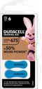 Duracell DA675N6 - Knoopcel batterij - Zink-lucht 1,4 V 640 mAh (6 stuks)