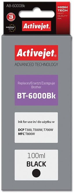 Activejet AB-6000Bk - Inktcartridge - Compatibel met Brother - Zwart (100 ml)