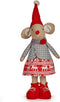 Decoratieve figuren Muis 48 cm Kerstmis Rood Grijs Polyester Wit Crème