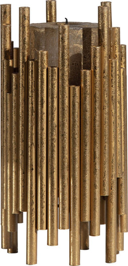 BePureHome Waxinehouder Uneven - Metaal - Antique Brass - 24x12x12