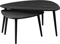 Salontafel Adda set van 2 driehoekig Eiken - Zwart | Meubelplaats