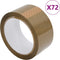 vidaXL Verpakkingstapes 72 st 48 mm x 66 m bruin