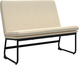 vidaXL - Bankje - 100x75x76 - cm - stof - crèmekleurig