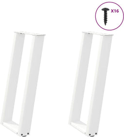 vidaXL - Console - tafelpoten - 2 - st - U-vormig - 38x(72-73) - cm - staal - wit