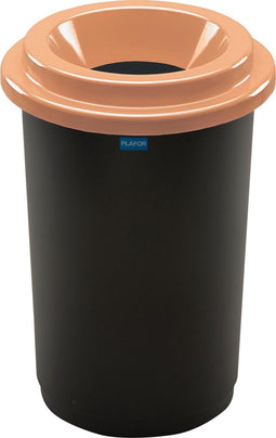 Plafor Eco Bin - Ronde Prullenbak 50L - Inclusief 5-delige Stickerset - Bruin