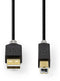 Nedis CCBW60100AT10 - USB A naar USB B kabel - 100 cm - Grijs
