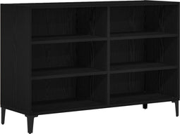 vidaXL - Dressoir - Zwart - Eiken - 103,5x35x70 - cm - Gelaagd - Hout