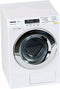 Klein Toys Miele wasmachine - 18,5x26x18 cm - incl. roterende trommel en geluidseffecten - wit