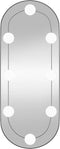 vidaXL - Wandspiegel - met - LED's - ovaal - 20x50 - cm - glas