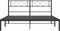 vidaXL - Bedframe - met - hoofdbord - metaal - zwart - 135x190 - cm