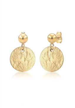 Elli Earring Hanger short without stone - Oorbellen Cirkel Vintage Antieke 925 Zilver verguld