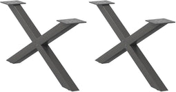 vidaXL - Salontafelpoten - 2 - st - X-vormig - 70x(30-31) - cm - staal - antraciet