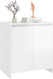 vidaXL - Dressoir - 70x41x75 - cm - bewerkt - hout - hoogglans - wit