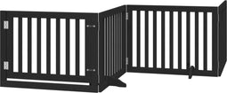 vidaXL - Hondenhek - inklapbaar - 4 - panelen - 320 - cm - populierenhout - zwart