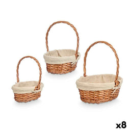 Mandenset Kipit HX31275S/3 Natuurlijk Polyester vlechtwerk Stof 50 % katoen 34 x 39,5 x 30 cm 34...