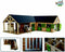 Kids Globe SET houten Paarden hoekstal (1:24) + 4 paarden