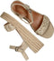 Tamaris Raffia Sandalen - Platte sandalen - Touch-it binnenzool - Beige