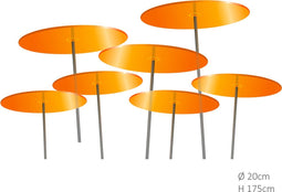 7 stuks! Zonnevanger Oranje groot 175x20 cm