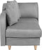 MERI - Chaise longue - Licht Grijs - Rechterzijde - Fluweel