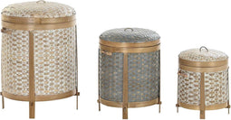 Basket spelset DKD Home Decor Bamboe (31 x 31 x 45 cm)