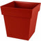 EDA Bloempot Toscane vierkant - kunststof - rood - L39 x B39 x H39 cm - 38 liter - Bloempotten/plantenpotten