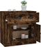 vidaXL - Dressoir - 70x35,5x67,5 - cm - bewerkt - hout - gerookt - eikenkleurig