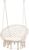Hangstoel - boho - tuinschommel - met kussen - 35x63x80cm - wit