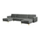 ABERDEEN - Bank U-vormig - Grijs - 5 persoons - Universeel - Fluweel