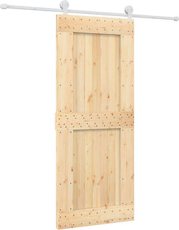 vidaXL - Schuifdeur - met - beslag - 85x210 - cm - massief - grenenhout