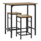 SoBuy OGT10-PF - Bistrotafel 3-delige set - 1x tafel + 2x stoelen - Bruin