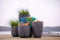 Capi Europe - Vaas Waste Rib NL - Breukbestendig - Terrazzo beige - Ø38 cm - 46x58 cm - 66 l