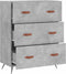 vidaXL - Ladekast - 69,5x34x90 - cm - bewerkt - hout - betongrijs