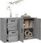 vidaXL - Dressoir - 100x33x59,5 - cm - bewerkt - hout - grijs - sonoma - eikenkleurig