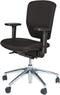 Bureaustoel - 1813PL-NPR verchr. ond. zitting en rug stof zw/zw