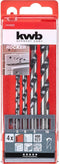 kwb 044800 Chroom-Molybdeen-staal Beton-spiraalboor 4-delig 5 mm, 6 mm, 8 mm, 10 mm Cilinderschacht 1 stuk(s)