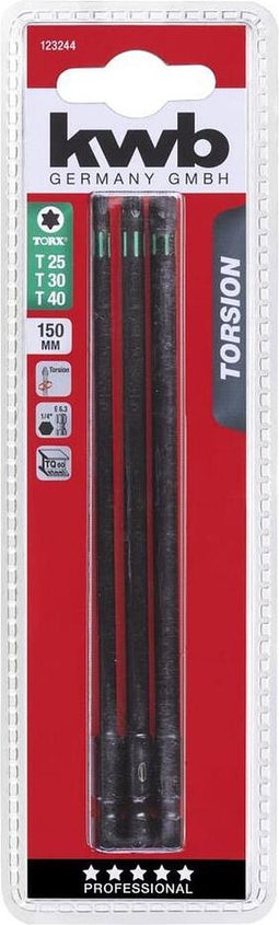 KWB 3 Bits 150mm Torsie Torx Set 2 Kaart