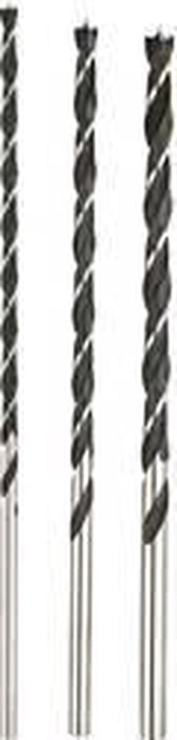 kwb 3 st. Houtborenset lang - 6 mm, 8 mm, 10 mm - Extra lange boren voor nauwkeurig boren in houten balken - CV-staal, industriële kwaliteit