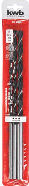 kwb 3 st. Houtborenset lang - 6 mm, 8 mm, 10 mm - Extra lange boren voor nauwkeurig boren in houten balken - CV-staal, industriële kwaliteit