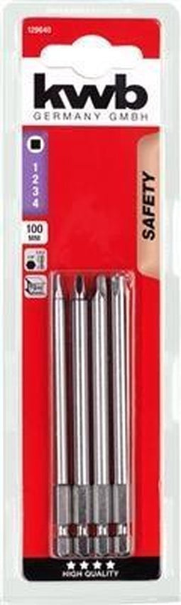 KWB 4 Bits 100mm Robertson Set