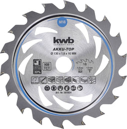 kwb 581854 Hardmetaal-cirkelzaagblad 130 x 16 x 1.0 mm Aantal tanden: 18 1 stuk(s)