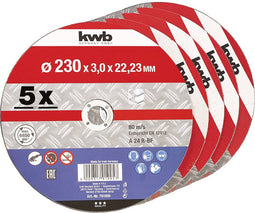 kwb 791995 Doorslijpschijf recht 230 mm 5 stuk(s) Metaal