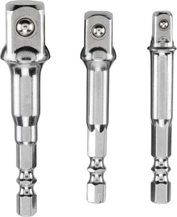 kwb dopsleuteladapterset 3-delig - zeskant naar vierkant voor boormachines, dopsleutels, schroevendraaiers en bithouders, 1/4, 3/8, 44593 inch