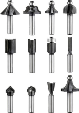 kwb-freesset, 12-delig, (V-groeffrees, groeffrees en nog veel meer) hardmetalen, drukkogellagers inclusief zeskantsleutel en houten koffer