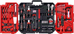 kwb gereedschapskoffer, 125-delige gereedschapsset, stevige kunststof koffer, met draaggreep voor transport en ophangen, hoogwaardige gereedschapsset, ideaal voor werkplaats en huishouden