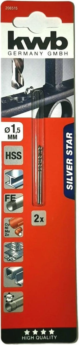 KWB - HSS Metaalboor Silver Star 1.5 - 2 stuks