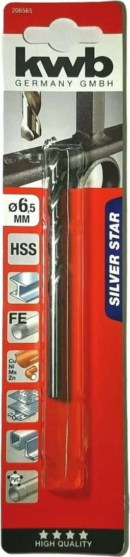 KWB HSS Silverstar Metaalboor op Kaart - 6,5 mm