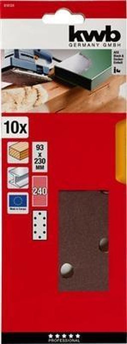 KWB schuurstrook 93 x 230 mm - Korrel 240 - 818124 - 10 stuks