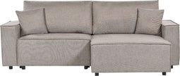 KARILA - Hoekbank met opbergruimte - Taupe - Linkszijdig - Polyester