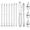 vidaXL - Hekpalen - met - voetplaten - - - 7 - stuks - Ø32mm - 90cm - Gegalvaniseerd - Staal