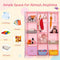 COSTWAY Kinderkledingkast - Reksysteem kunststof 12 kubussen 2 hangers - Roze en Wit